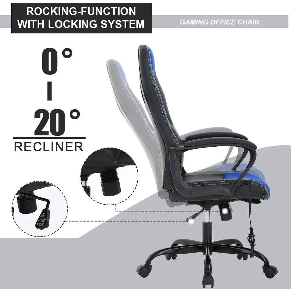 Ergonomic PU Leather Gaming Ch - огляд і ціна Massage
